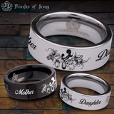 Mother and Daughter Tungsten Carbide Ring