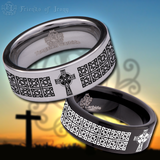 Celtic Cross Tungsten Carbide Ring