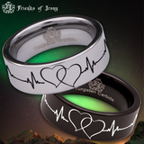 Double Heart Tungsten Carbide Ring