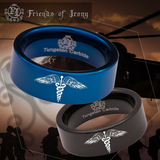 Caduceus Tungsten Carbide Ring