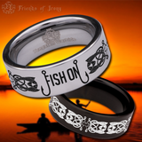 Fish On Tungsten Carbide Ring