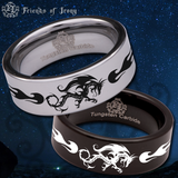 Tribal Dragon Tungsten Carbide Ring