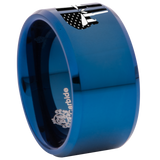 Hunter Tungsten Carbide Ring for Police 12mm in Blue