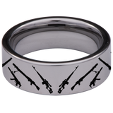 Guns and Skull Tungsten Carbide Ring