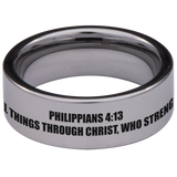 Philippians 4:13 Tungsten Carbide Ring