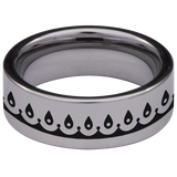 Bohemian Sun and Moon Tungsten Carbide Ring