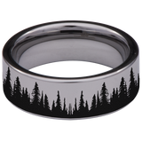 Deer and Trees Tungsten Carbide Ring