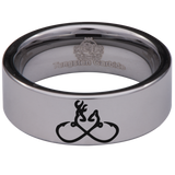 Buck and Doe Fish Hook Tungsten Carbide Ring