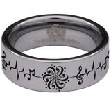 Treble Clef Tungsten Carbide Ring