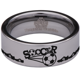 Soccer Tungsten Carbide Ring