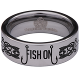 Fish On Tungsten Carbide Ring