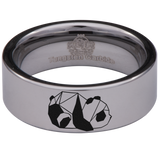 Panda Tungsten Carbide Ring