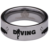 Scuba Diving Tungsten Carbide Ring