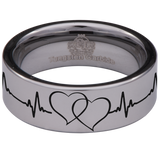 Double Heart Tungsten Carbide Ring