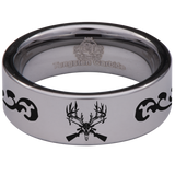 Deer and Gun Tungsten Carbide Ring