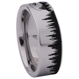 Deer and Trees Tungsten Carbide Ring