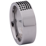 Bullet American Flag Military Tungsten Carbide Ring