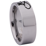 Buck and Doe Fish Hook Tungsten Carbide Ring