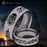 Wolf and Skull Tungsten Carbide Ring