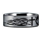 Chaplain Wolf Tungsten Carbide Ring