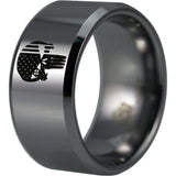 Silver Tungsten Hunter Ring