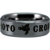Silver Tungsten Motocross Stunt Ring