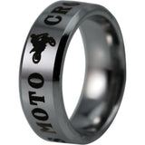 Silver Tungsten Motocross Stunt Ring