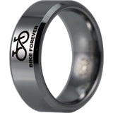 Silver Tungsten Bike Forever Ring