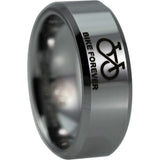 Silver Tungsten Bike Forever Ring