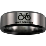 Silver Tungsten Bike Forever Ring