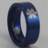 Blue Tungsten Medical Ring - Friends of Irony LLC