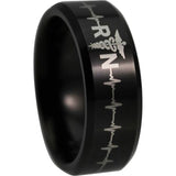 Black Tungsten Registered Nurse Heart Rate Ring - Friends of Irony LLC