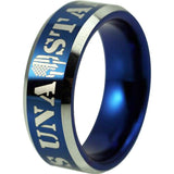 Una Stamus Police Tungsten Carbide Ring (Blue)