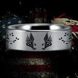 Silver Tungsten American Eagle Ring