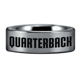 Silver Tungsten American Football Ring