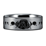 Silver Tungsten American Football Ring