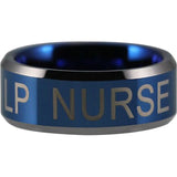 Licensed Practical Nurse Tungsten Carbide Ring (Blue)