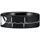 Tungsten American Football Lifeline Ring