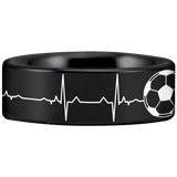 Tungsten Soccer Lifeline Ring