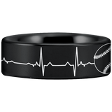 Tungsten Baseball Lifeline Ring