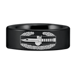 Tungsten Combat Action Badge Ring