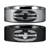 Tungsten Combat Action Badge Ring
