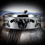 Silver Tungsten Cowboy Ring