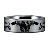 Silver Tungsten Cowboy Ring