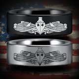 Tungsten Enlisted Surface Warfare Specialist Ring