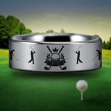 Silver Tungsten Golfer's Ring