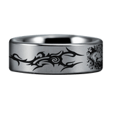 Silver Tungsten Horse on Fire Ring
