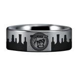 Silver Tungsten Whiskey and Cigar RIng