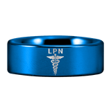 Licensed Practical Nurse LPN Tungsten Carbide Ring (Blue)