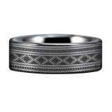 Silver Tungsten Lion Tribal Ring